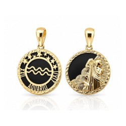Złota zawieszka ze znakiem zodiaku Wodnik to wyjątkowy dodatek pełen symboliki i klasy.
