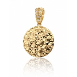 Elegancka złota zawieszka o wyjątkowym, diamentowanym wzorze